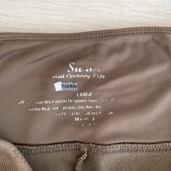 Suave Leggings Womens Large Brown Knit Corduroy Stretch Tummy Control Pants - Picture 7 of 7